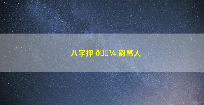 八字押 🐼 韵骂人